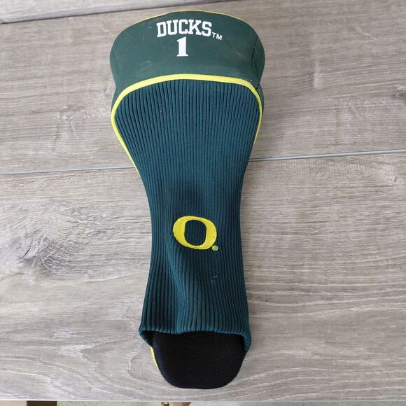 Oregon Ducks Golf Driver Headcover NCAA Green Gold Apex Embroidered 460cc 1 Wood - Picture 7 of 8